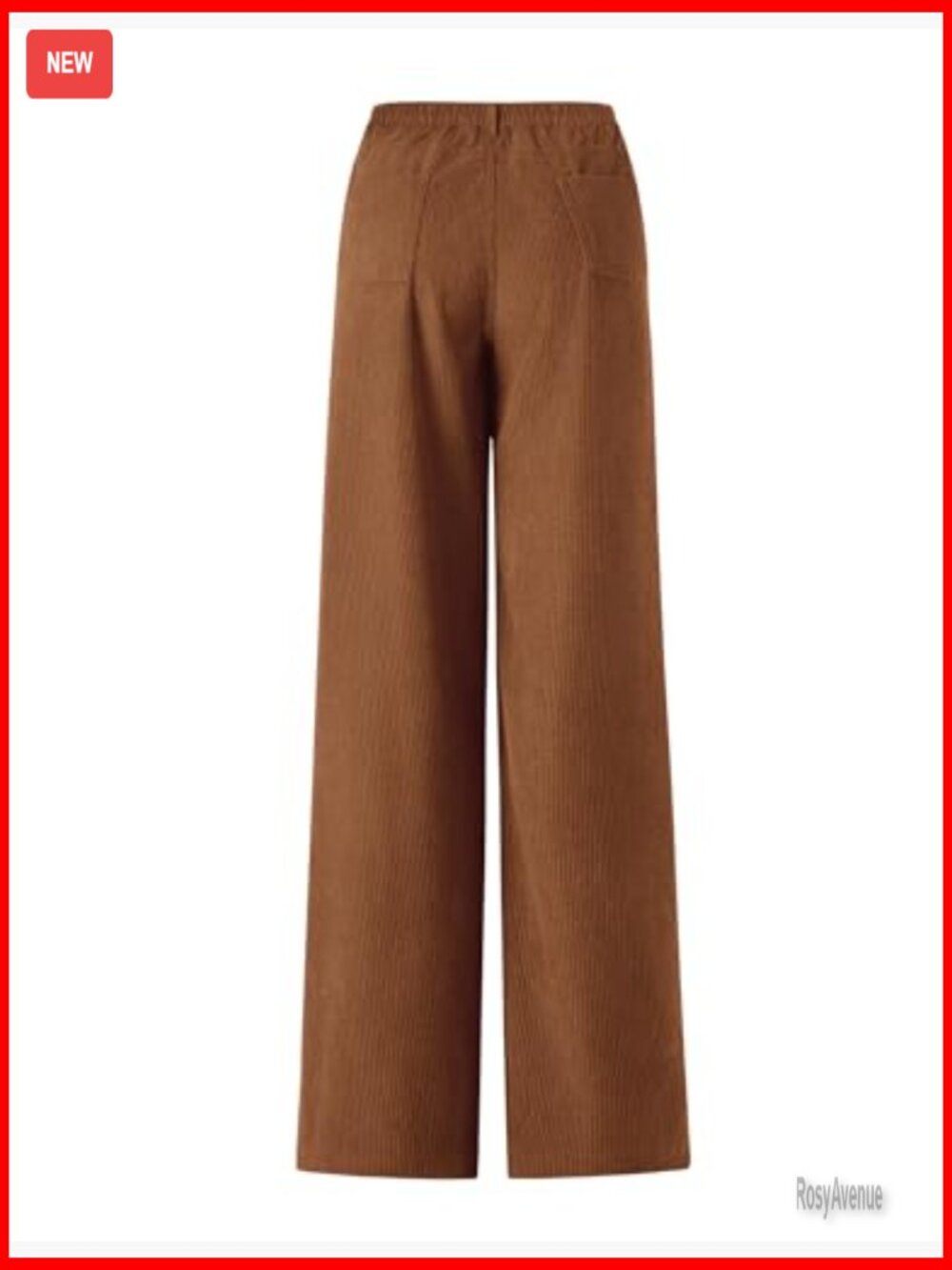 High Waisted Wide Leg Corduroy Dress Pants with Pockets - Picture 6 of 6